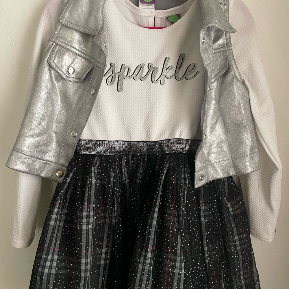 Silver Vest and Sparkle Dress Set